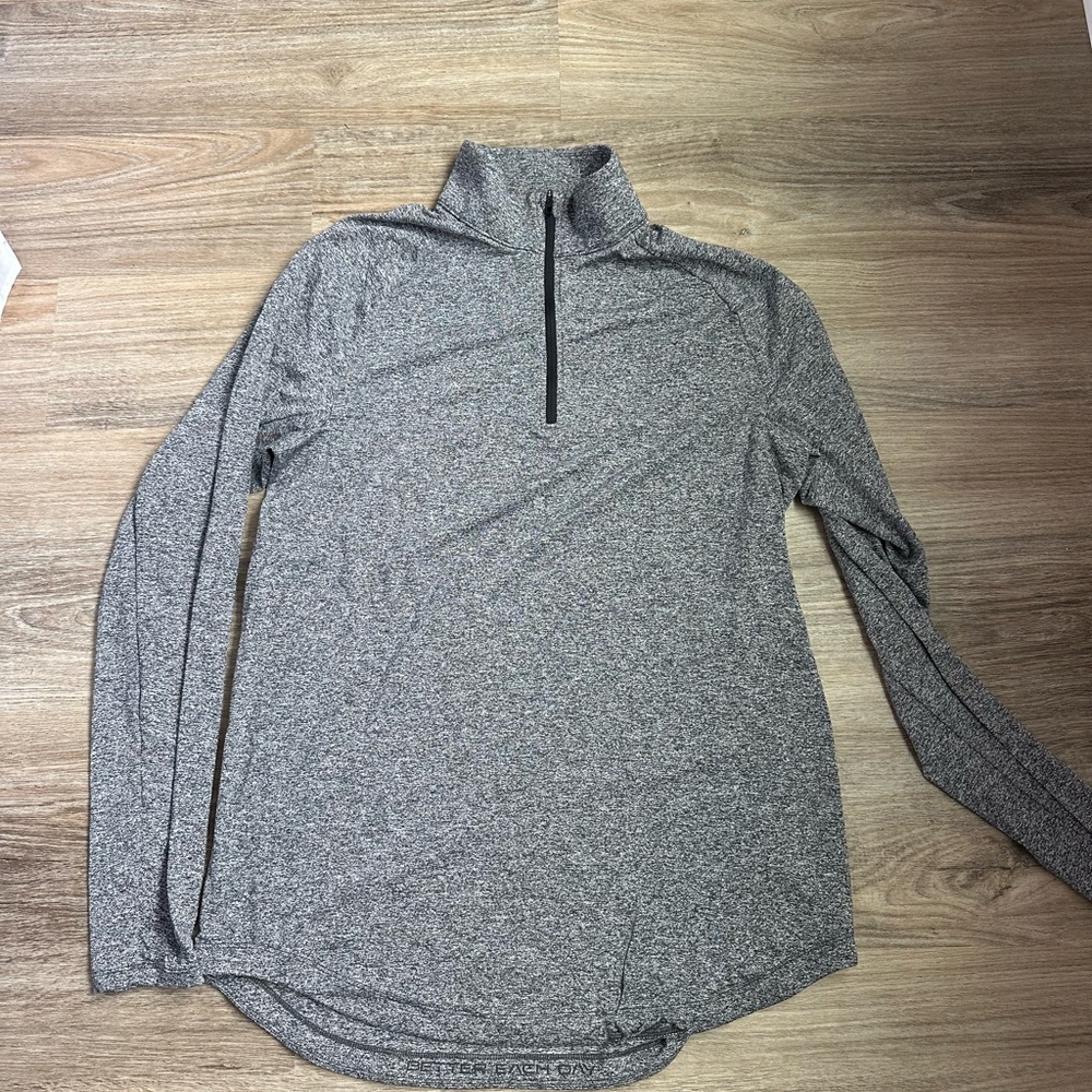 lululemon athletica Men's Heather Gray Quarter-Zip Sweater